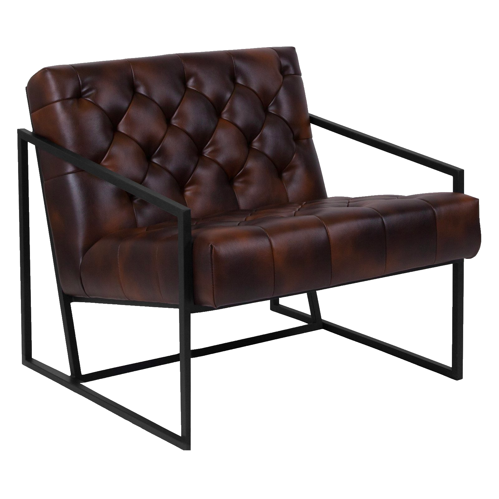 Madison Tufted Leather Armchair - Brown