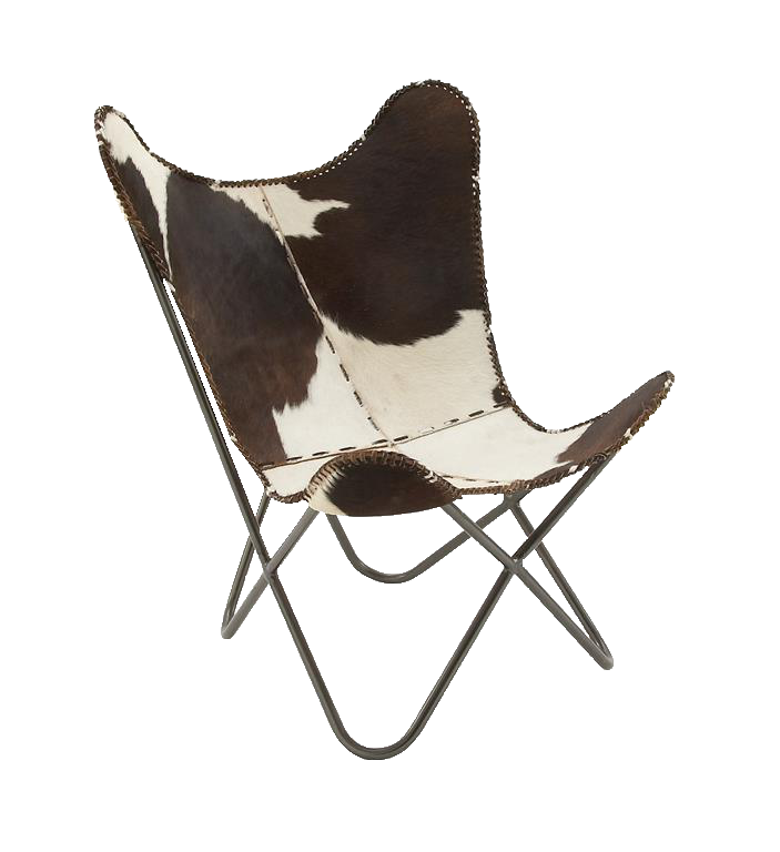 Butterfly Armchair - White Cowhide