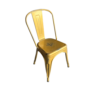 Metal Chair - Distressed Gold