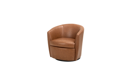 Oliver Leather Swivel Armchair