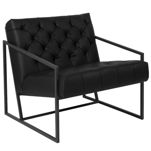 Madison Tufted Leather Armchair - Black
