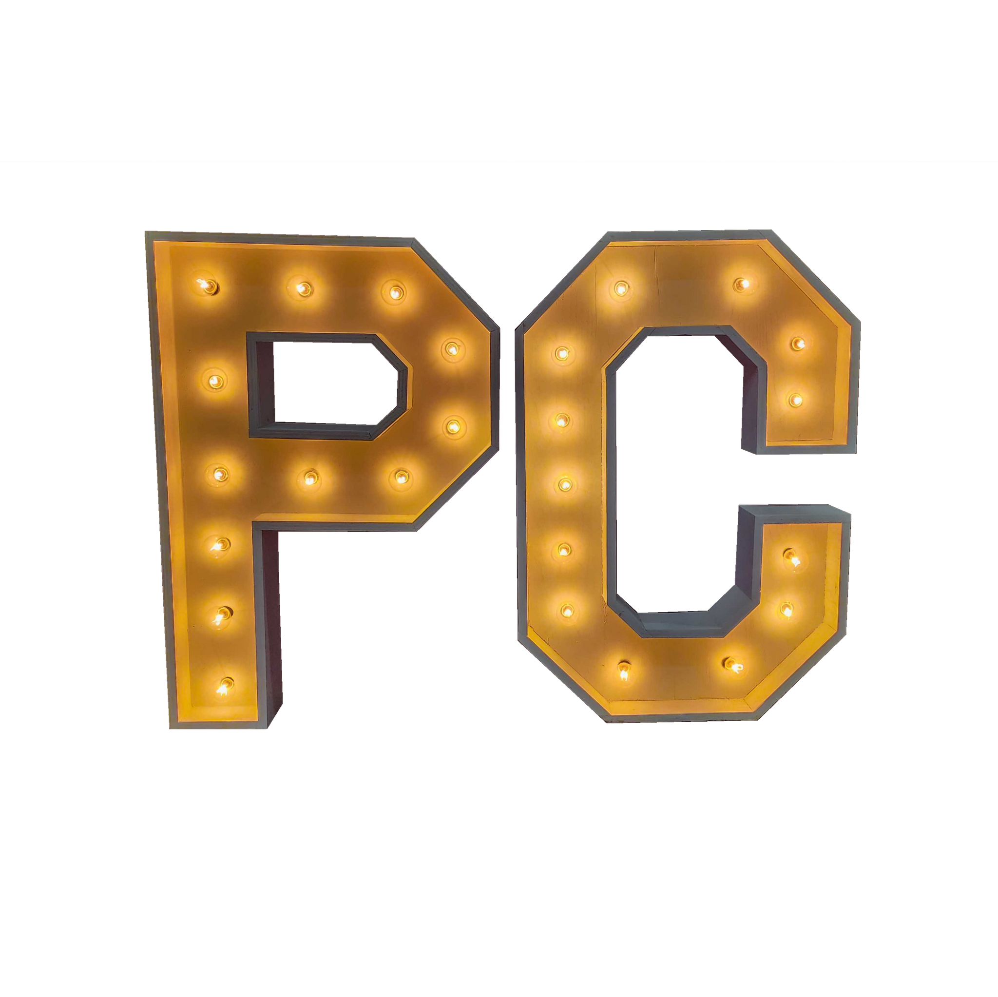 "PC" Marquee Letters