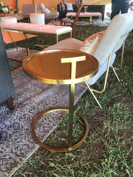 Round Gold End Table