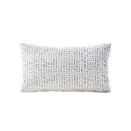 Jacquard Velvet Lumbar Pillow Gray