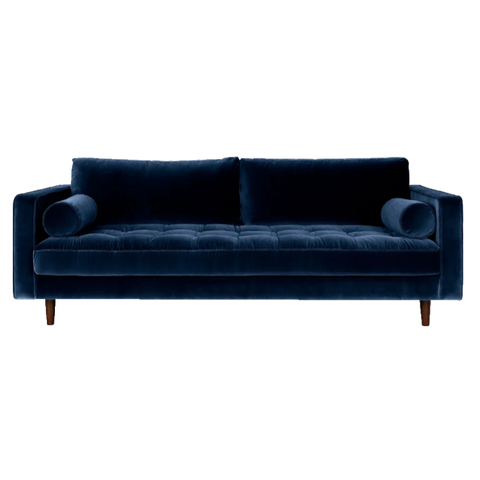 Sven Oceana Blue Velvet Sofa
